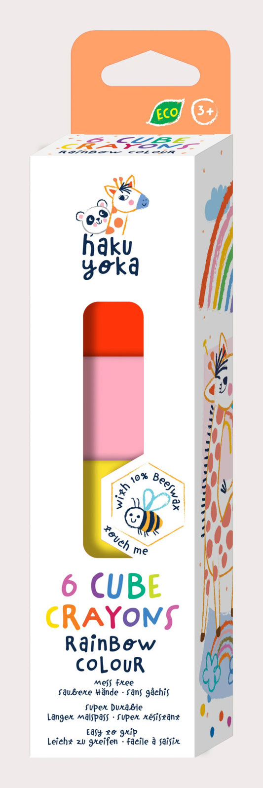 Haku Yoka: Cube Crayons - Rainbow Colours (6-Pack)