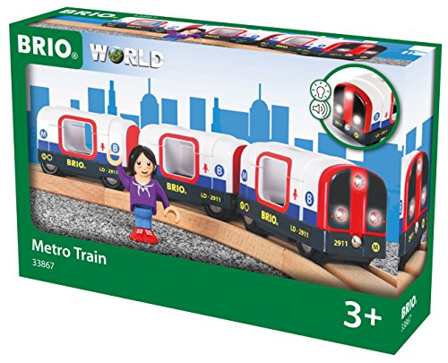 Brio BRI33867 Metro Train with Sound & Lights, 4 Pieces