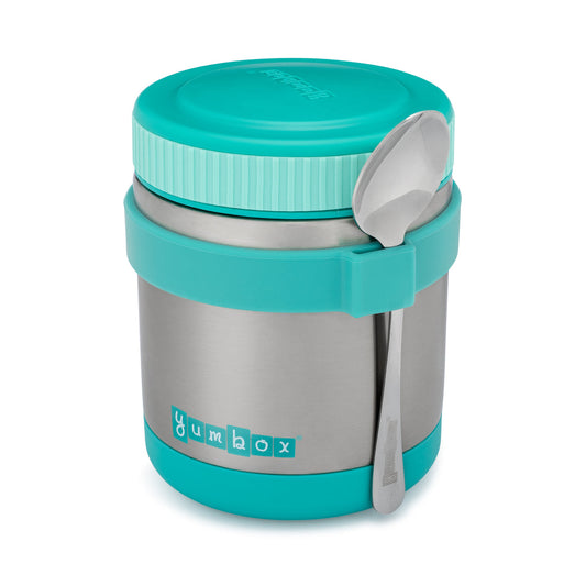 Preorder - Yumbox - Thermal Food Jar for Hot Lunch - Yumbox  Zuppa with Spoon and Band Caicos Aqua - 14oz