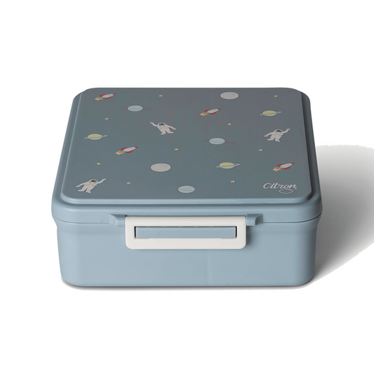 Citron - Grand Lunch Box - 4 Compartments - Spaceship Dusty Blue + Food Jar