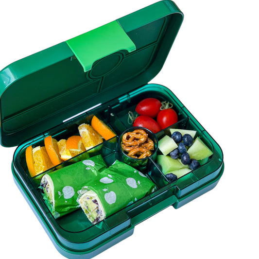 Preorder - Yumbox - Leakproof Yumbox Tapas Greenwich Green- 5 Compartment -Clear Green Tray- Largest Size Bento