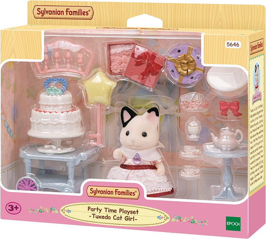Sylvanian Families - Party Time Playset with Tuxedo Cat Girl