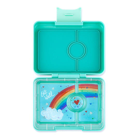 Preorder - Yumbox - Snack Size Bento Lunch Box Tropical Aqua (Rainbow)