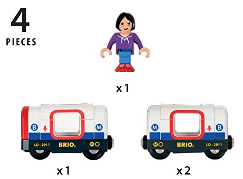Brio BRI33867 Metro Train with Sound & Lights, 4 Pieces