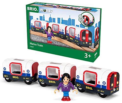 Brio BRI33867 Metro Train with Sound & Lights, 4 Pieces