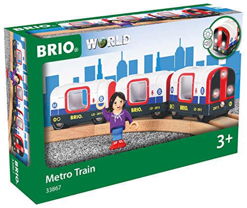 Brio BRI33867 Metro Train with Sound & Lights, 4 Pieces