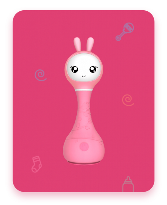 BIG SALE - Alilo - R1/R1S smart bunny Interactive Musical Development Toy for Baby and Kids; Award Winning Smarty Shake and Tell Rattle; Christmas & Birthday Boys and Girls