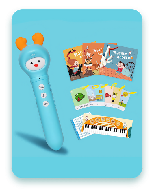 alilo - Talking and Reading pen Early Educational Homeschool&Preschool Reading Set, Interactive Talking Pen ,Alphabet Learning Chart,3 Rhyme Books&100 Enlightenment Cards,Ages 3+